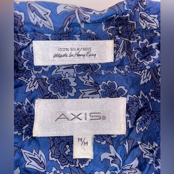 Axis 100% Silk Mens Shirt Size M/M - Picture 4 of 4